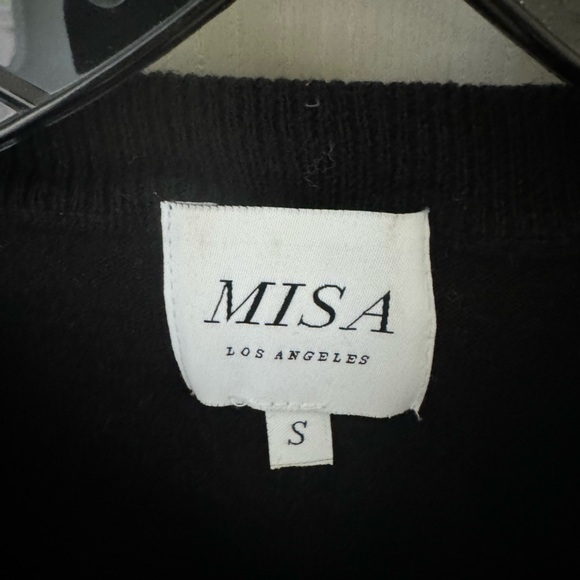 Misa Los Angeles black puff sleeve sweater size S - Picture 3 of 6